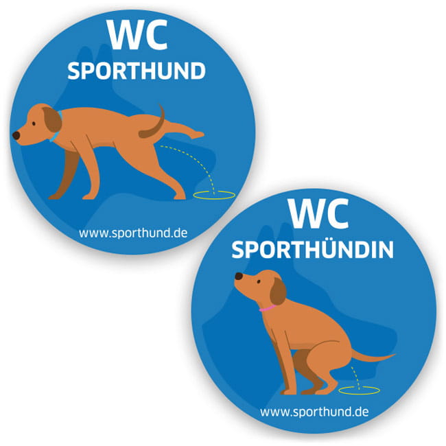 Sporthund WC Aufkleber Set