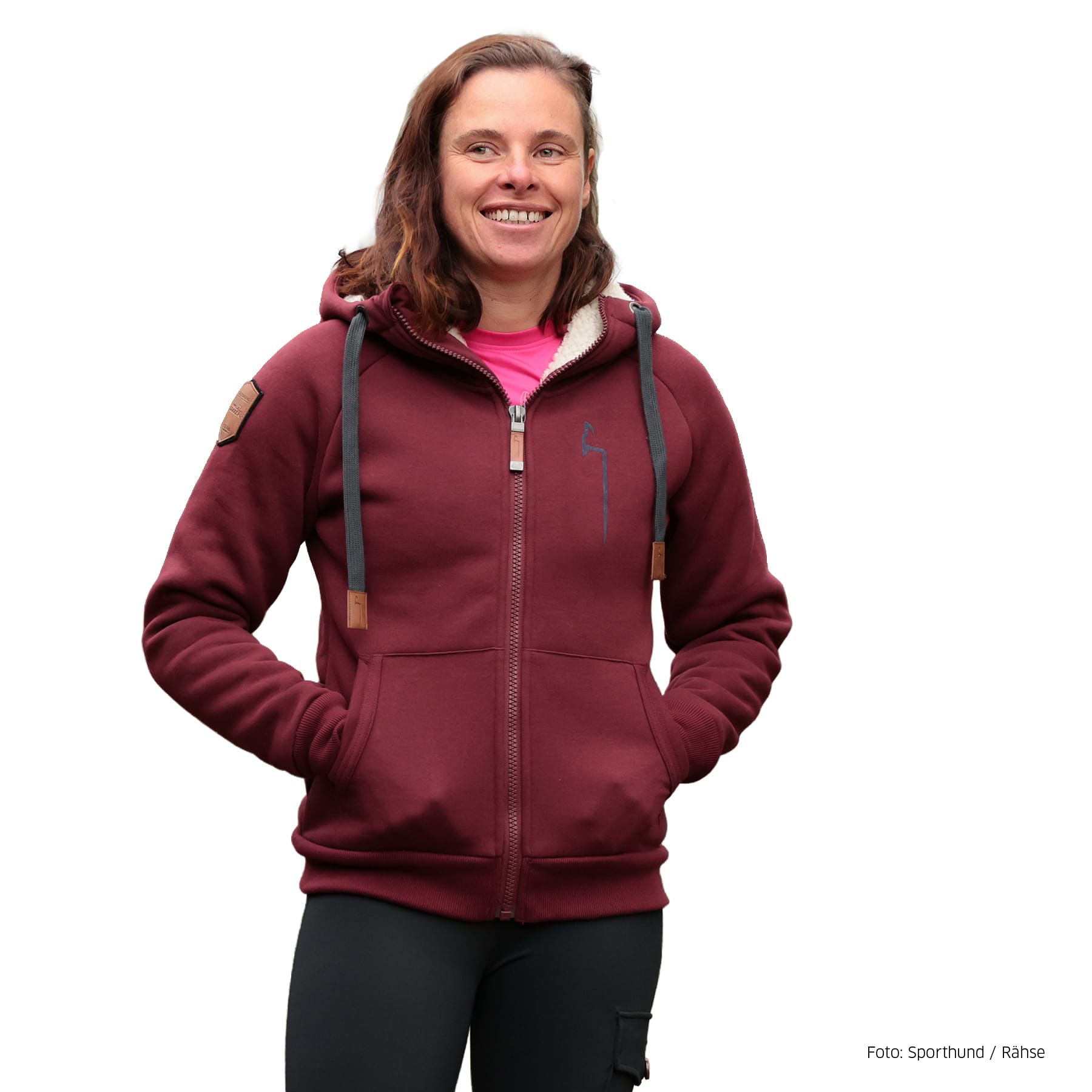 DOGGER Winterhoodie Damen granat