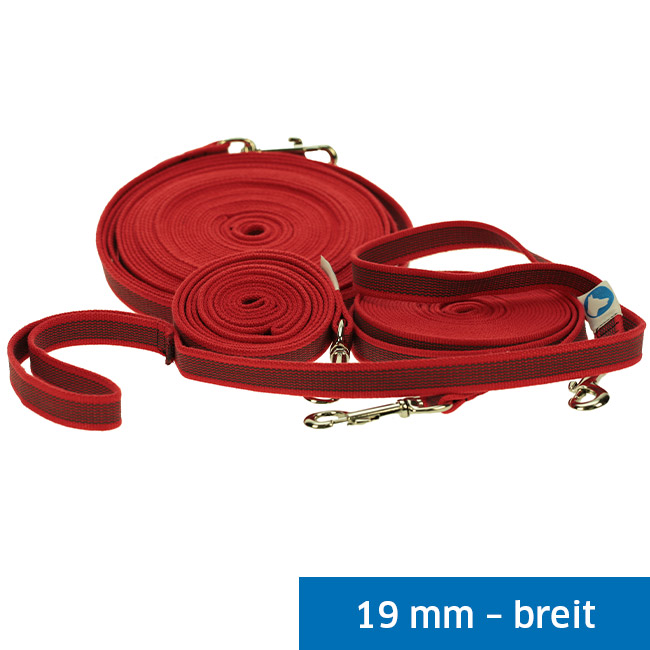 Hundeleine 9 M Nylon – Rot, 2 Cm Breit, Mit Metallkarabiner, Für Training & Freilauf
