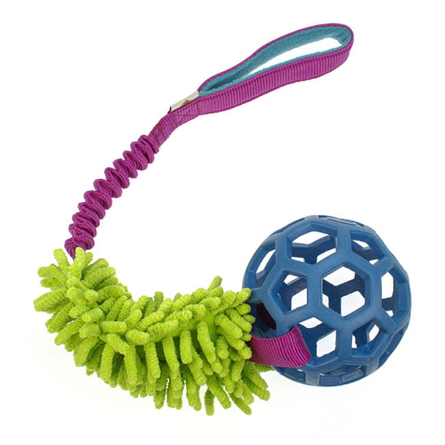 Ball von JW PET mit Bungee-Seil und MOPIK pi-gr-bl
