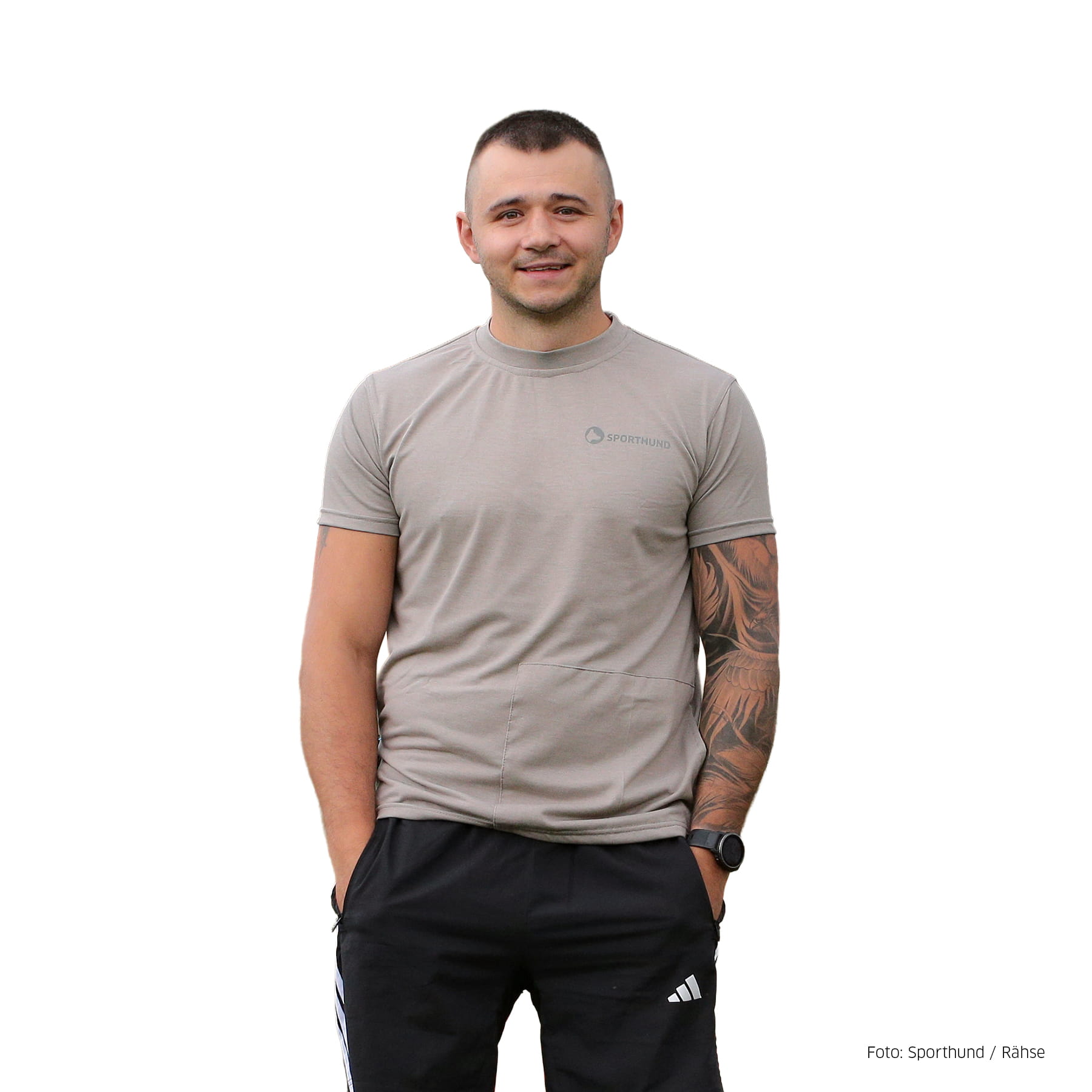 Sporthund Taschenshirt beige M